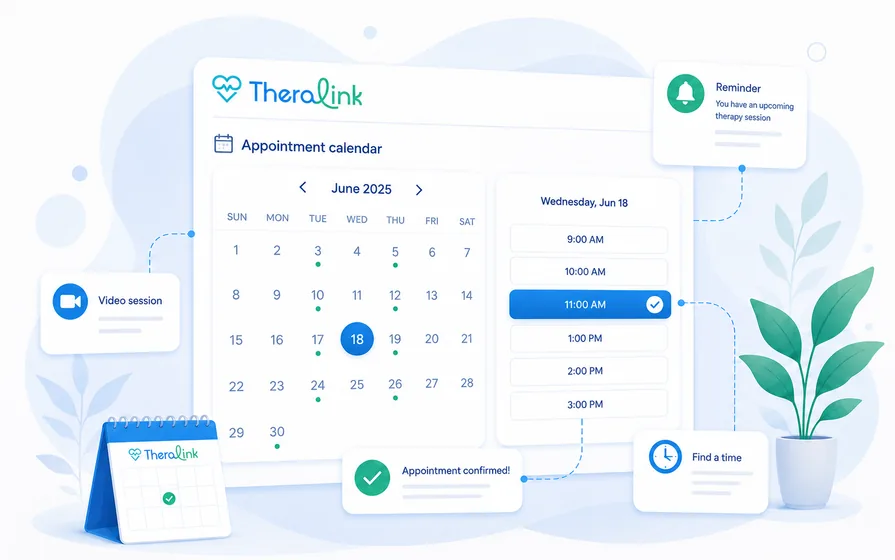 Appointment calendar in TheraLink