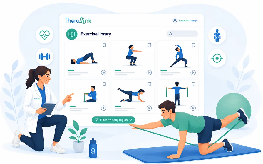 Exercise library in TheraLink
